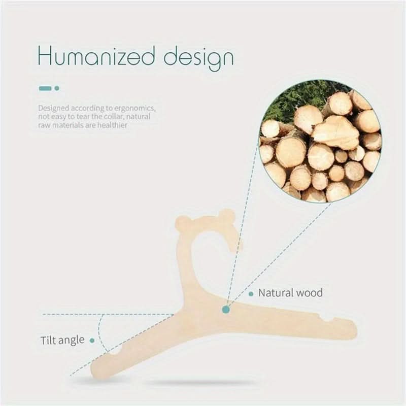 10-Pack Wooden Hangers – Durable & Decorative