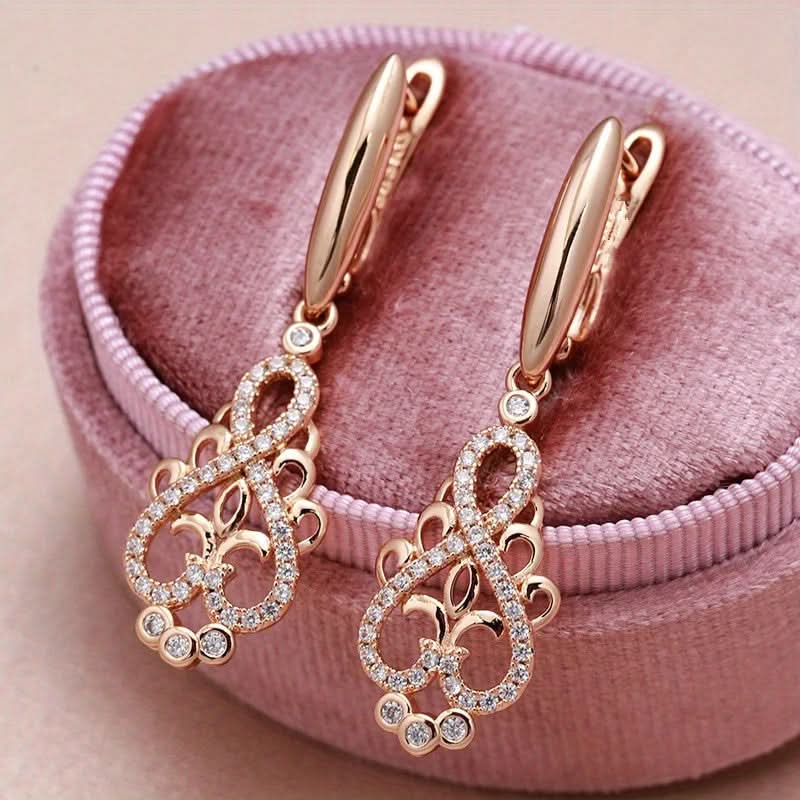 Gold Long Dangle Infinity Earrings for Women