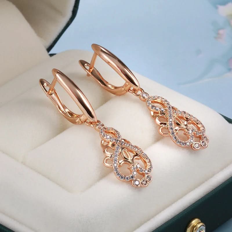 Gold Long Dangle Infinity Earrings for Women