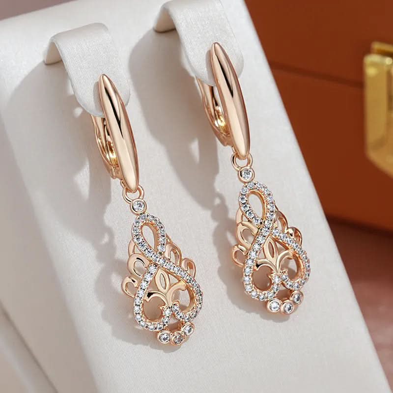 Gold Long Dangle Infinity Earrings for Women