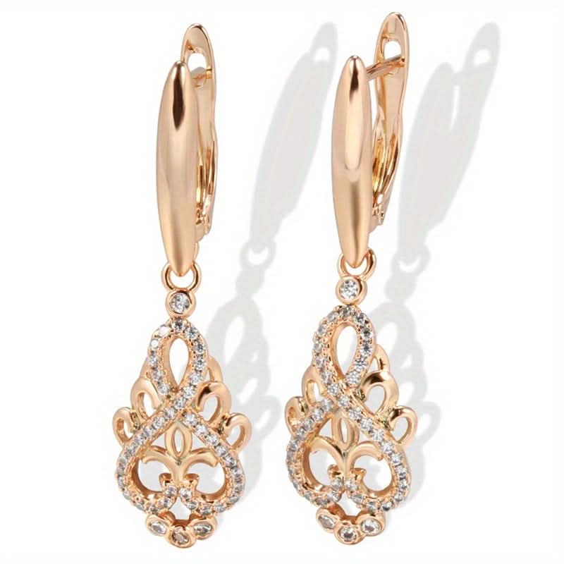 Gold Long Dangle Infinity Earrings for Women