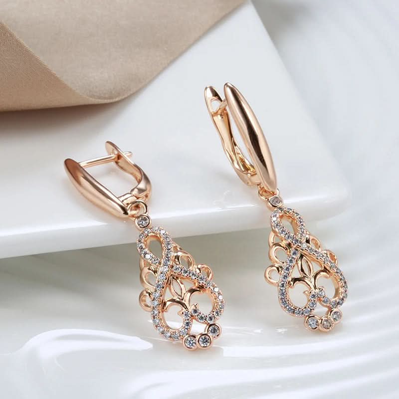 Gold Long Dangle Infinity Earrings for Women