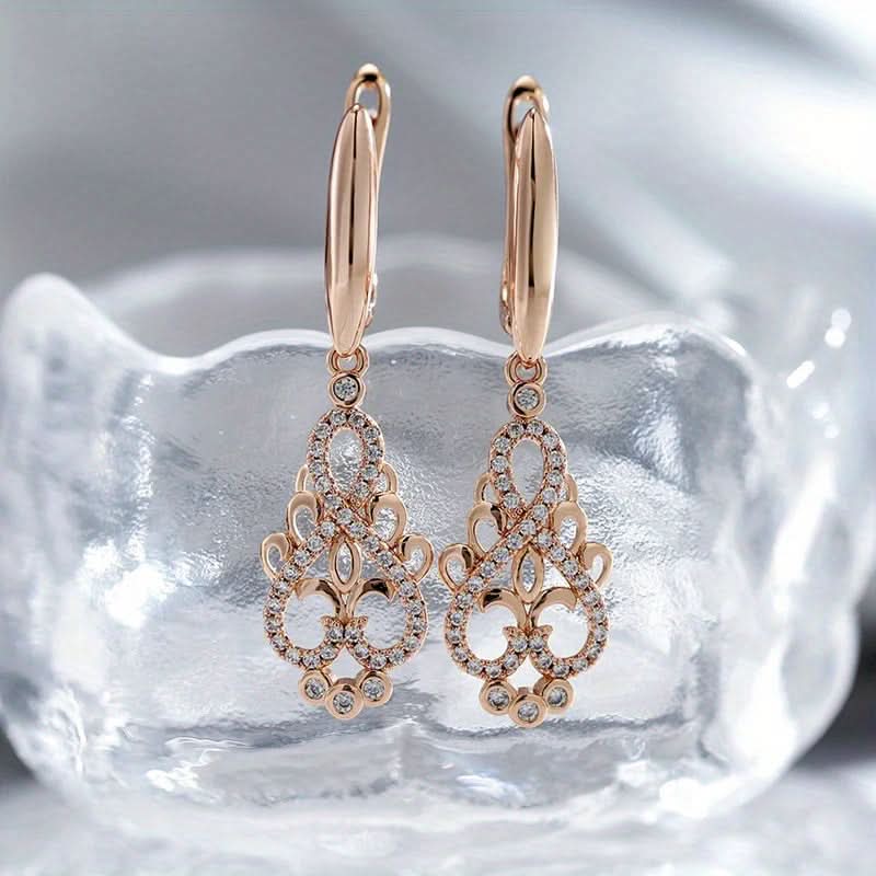 Gold Long Dangle Infinity Earrings for Women