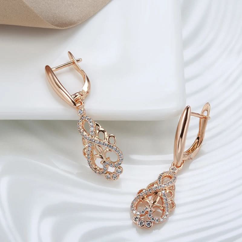Gold Long Dangle Infinity Earrings for Women