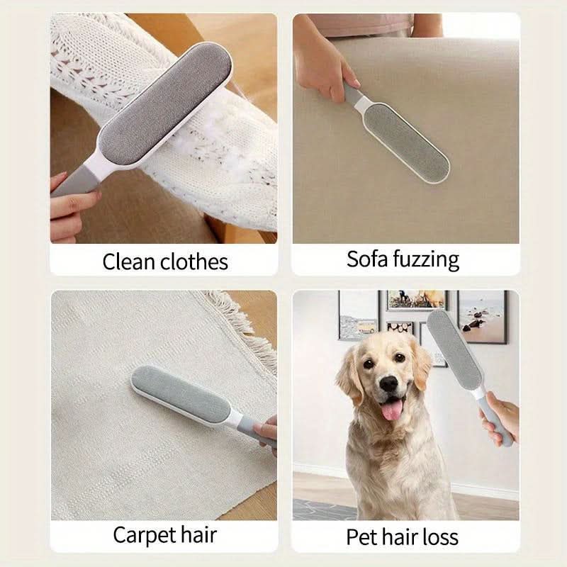 Reusable Double-Sided Electrostatic Pet Hair Remover Brush - Portable & Durable