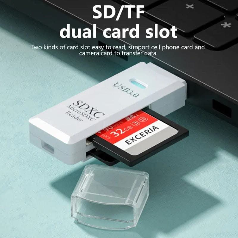 Mini High-Speed 2-in-1 Card Reader - USB 3.0 for Micro SD and TF Cards