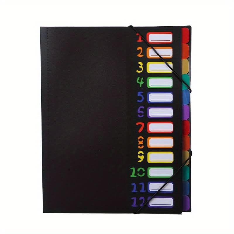 Rainbow 12-Pocket A4 File Organizer