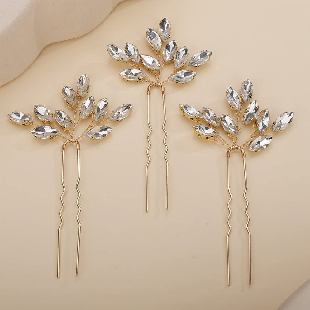 3pcs Bridal Crystal Hairpins Wedding Accessories