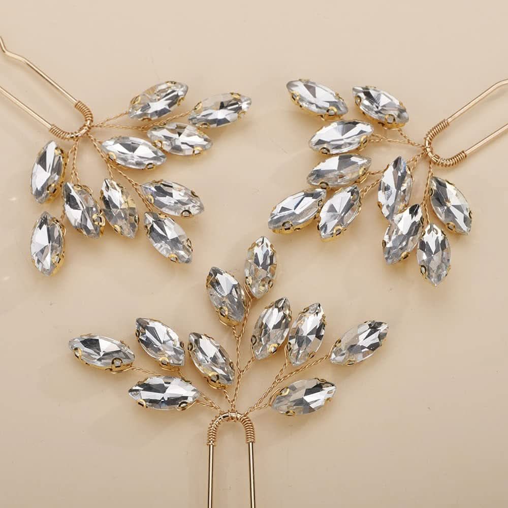 3pcs Bridal Crystal Hairpins Wedding Accessories