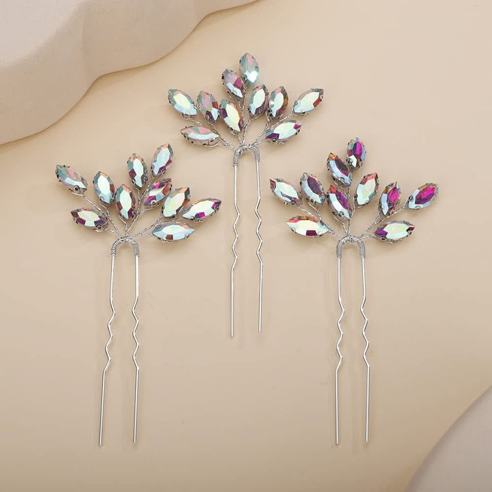 3pcs Bridal Crystal Hairpins Wedding Accessories