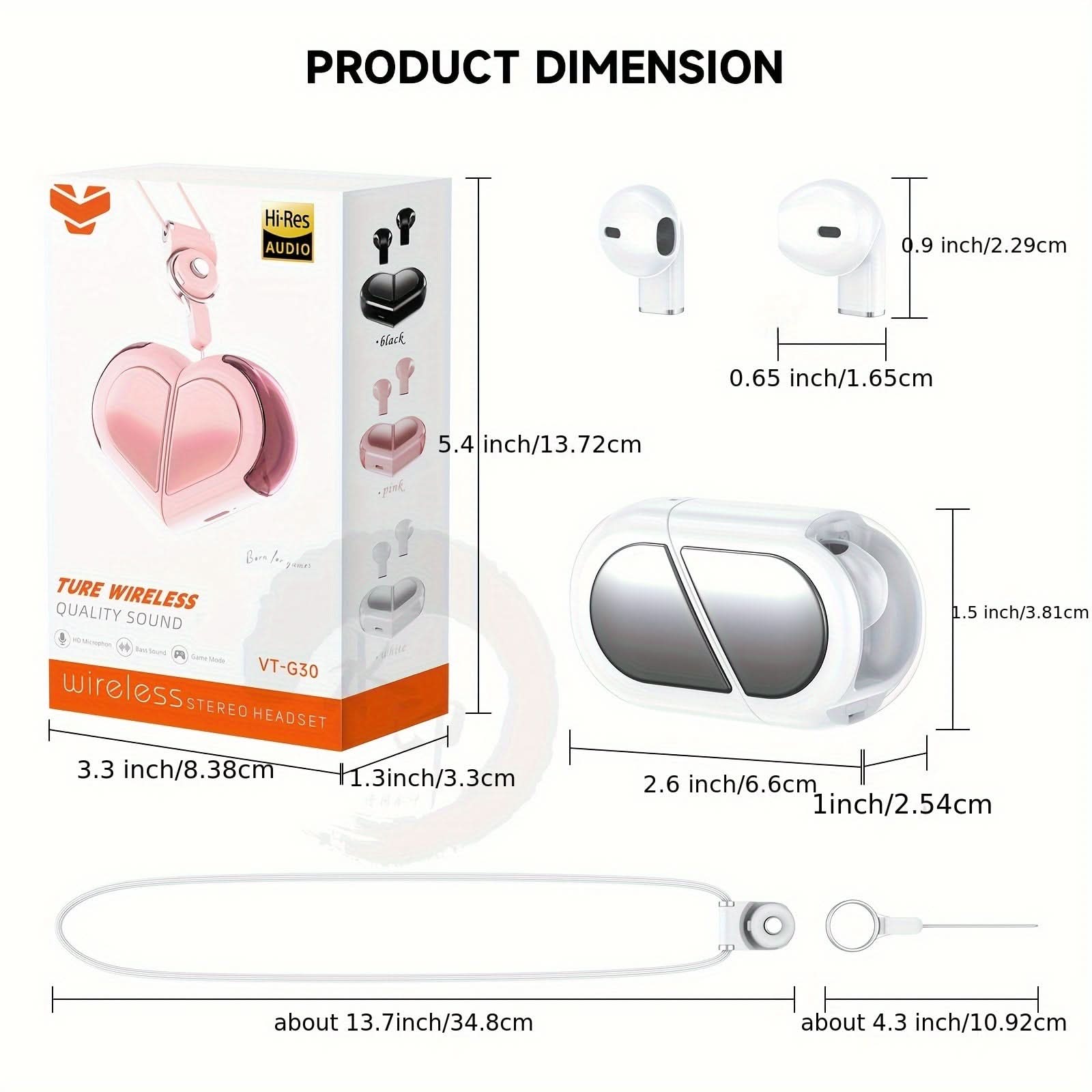 Heart-Shaped Headphones with Ultra-Long Battery Life