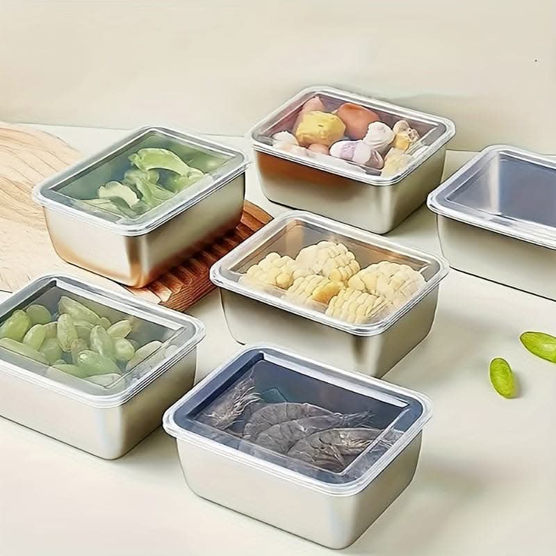 Multi-Use 5pcs Stainless Steel Food Storage Container Set - Airtight & Stackable