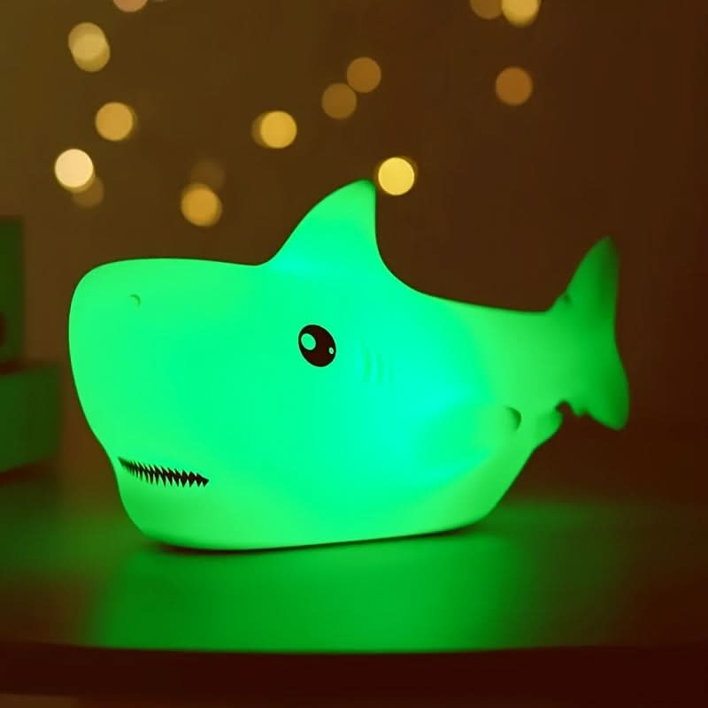 USB Rechargeable Shark Night Light, Color-Changing