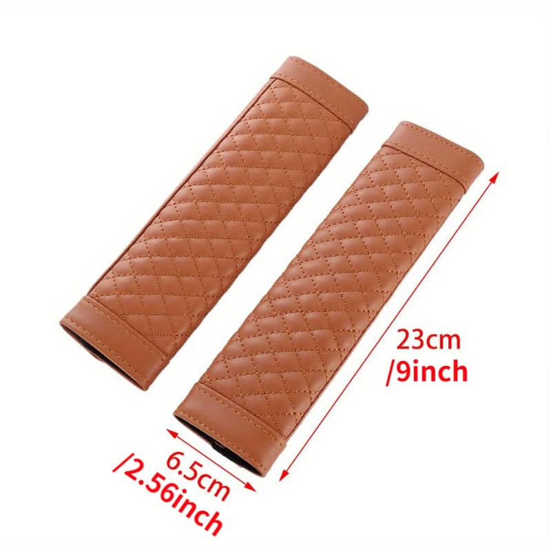 Soft PU Leather Car Seat Belt Covers - 2-Pack