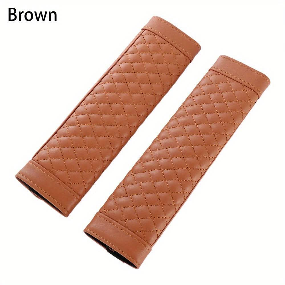 Soft PU Leather Car Seat Belt Covers - 2-Pack