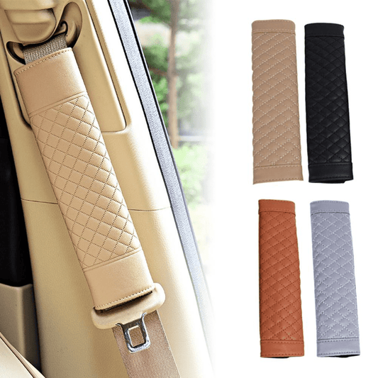 Soft PU Leather Car Seat Belt Covers - 2-Pack