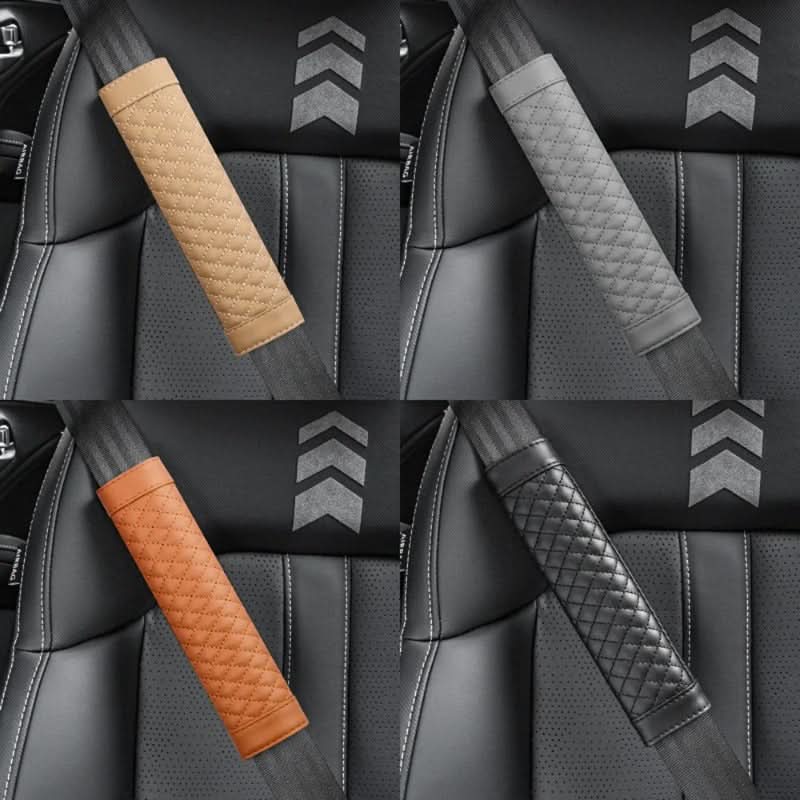 Soft PU Leather Car Seat Belt Covers - 2-Pack