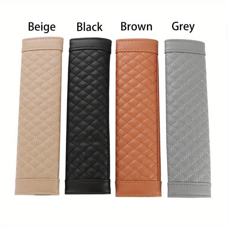 Soft PU Leather Car Seat Belt Covers - 2-Pack