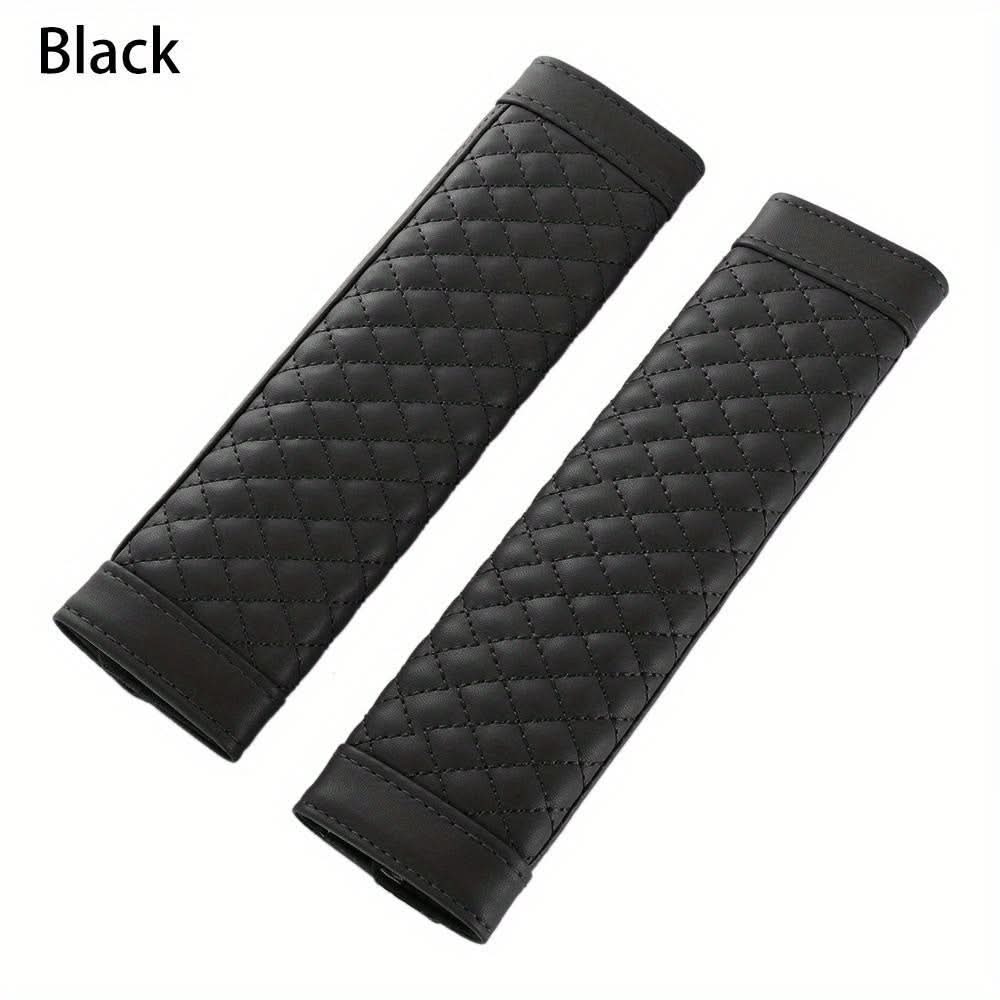 Soft PU Leather Car Seat Belt Covers - 2-Pack