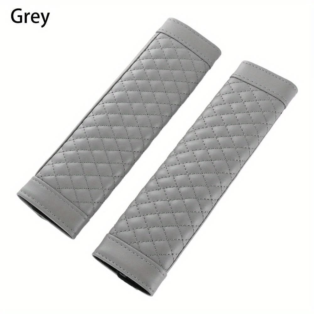 Soft PU Leather Car Seat Belt Covers - 2-Pack
