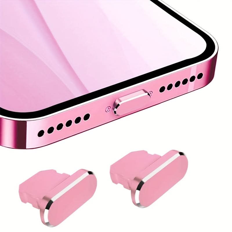 2PCS Aluminum Dust Plugs for iPhone & iPad