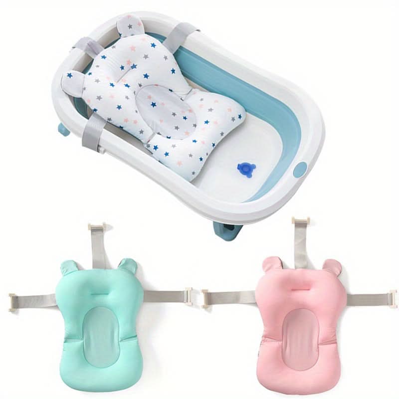 Non-Slip Baby Bathtub Pad, Foldable Nursing Bath Support Cushion, Shower Bath Mat for Infants