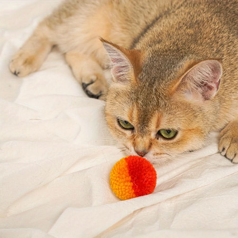 6pcs Fuzzy Whisker Delights – Ultra-Soft Interactive Cat Toy Balls