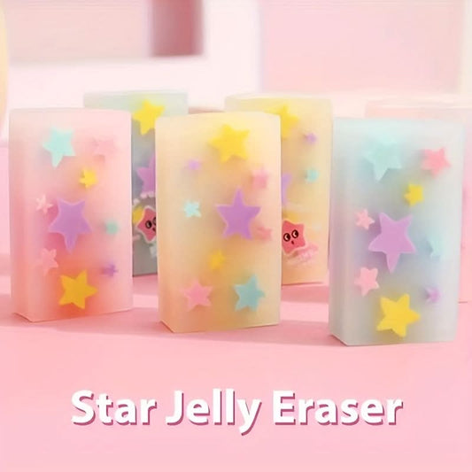2-Pack Cute Star-Shaped Jelly Erasers – Soft & Squishy