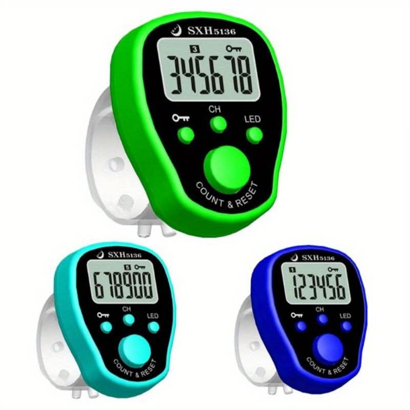 Portable LED Step Counter with Finger Loop – Accurate Fitness Tracker
