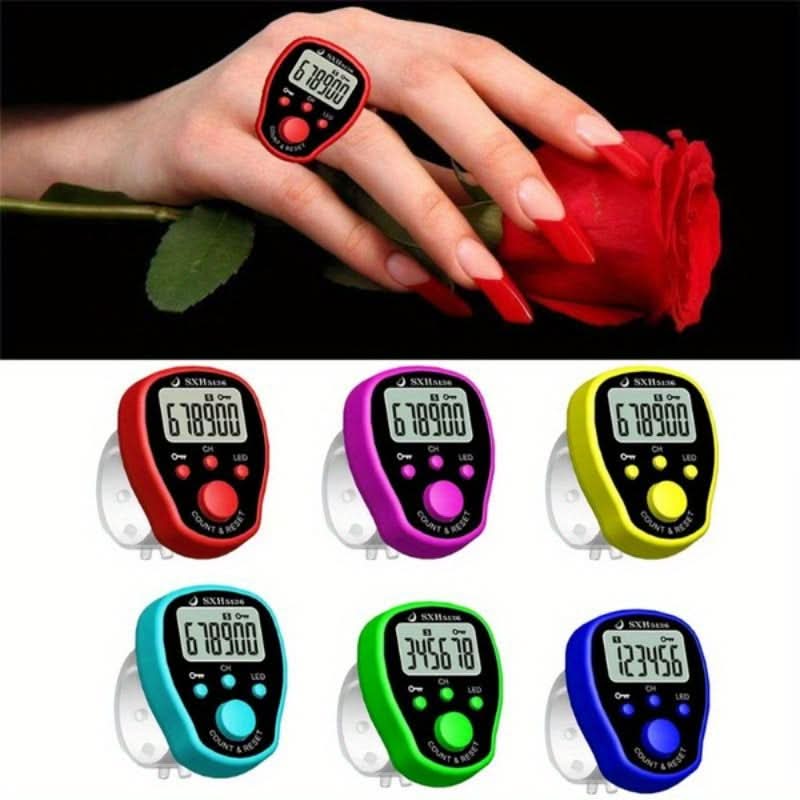 Portable LED Step Counter with Finger Loop – Accurate Fitness Tracker