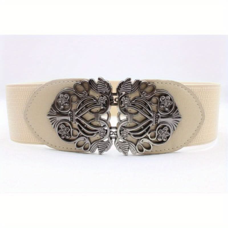 Vintage Hollow Buckle Wide Elastic Belt