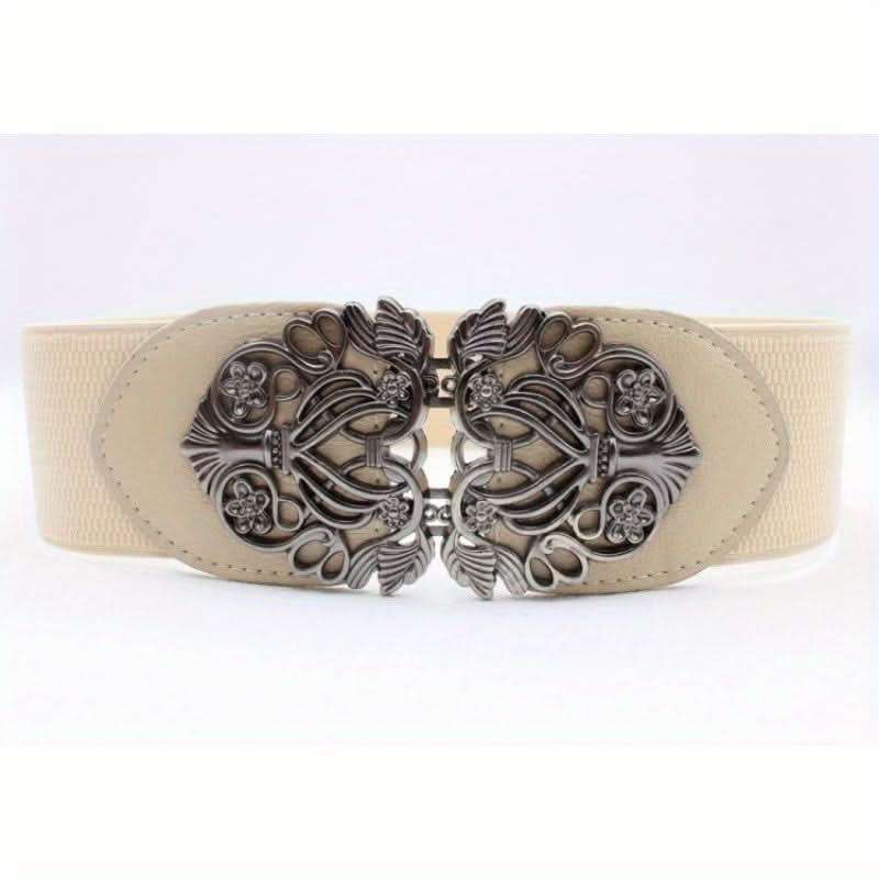 Vintage Hollow Buckle Wide Elastic Belt