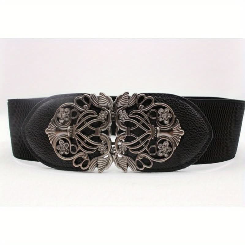 Vintage Hollow Buckle Wide Elastic Belt