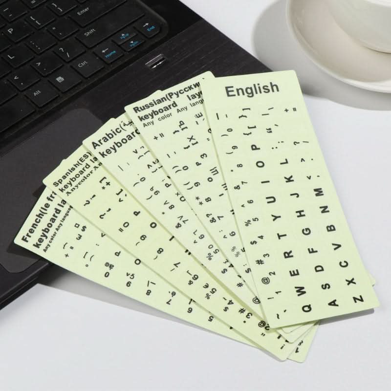 Illuminated English Keyboard Stickers for Laptops