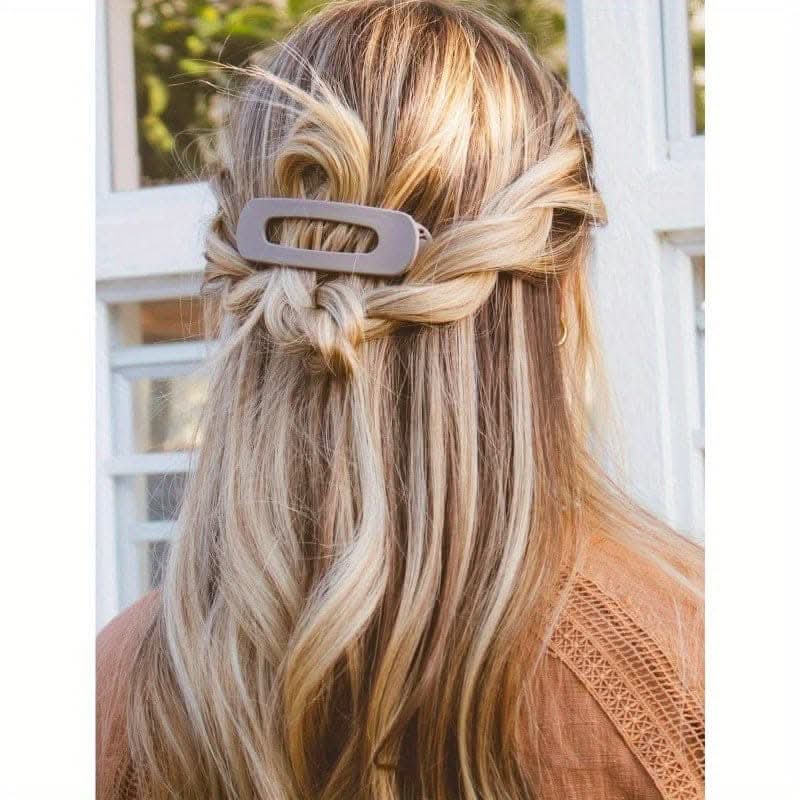 4pcs Stylish Solid Color Hair Clips – Elegant Hairdressing Accessories