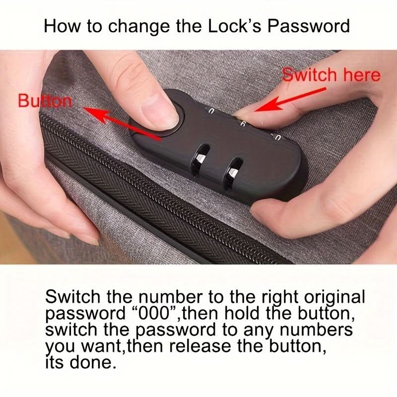 Secure Document Bag with Combination Lock