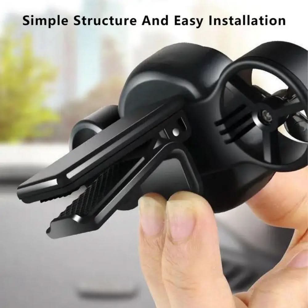 Mini Magnetic Car Phone Holder with Double-Turbo Air Vent & Heat Dissipation