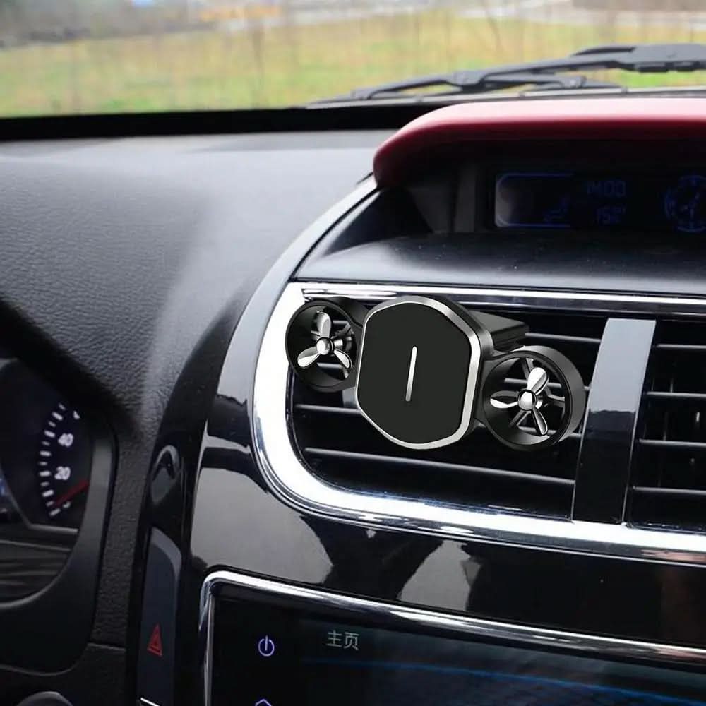 Mini Magnetic Car Phone Holder with Double-Turbo Air Vent & Heat Dissipation