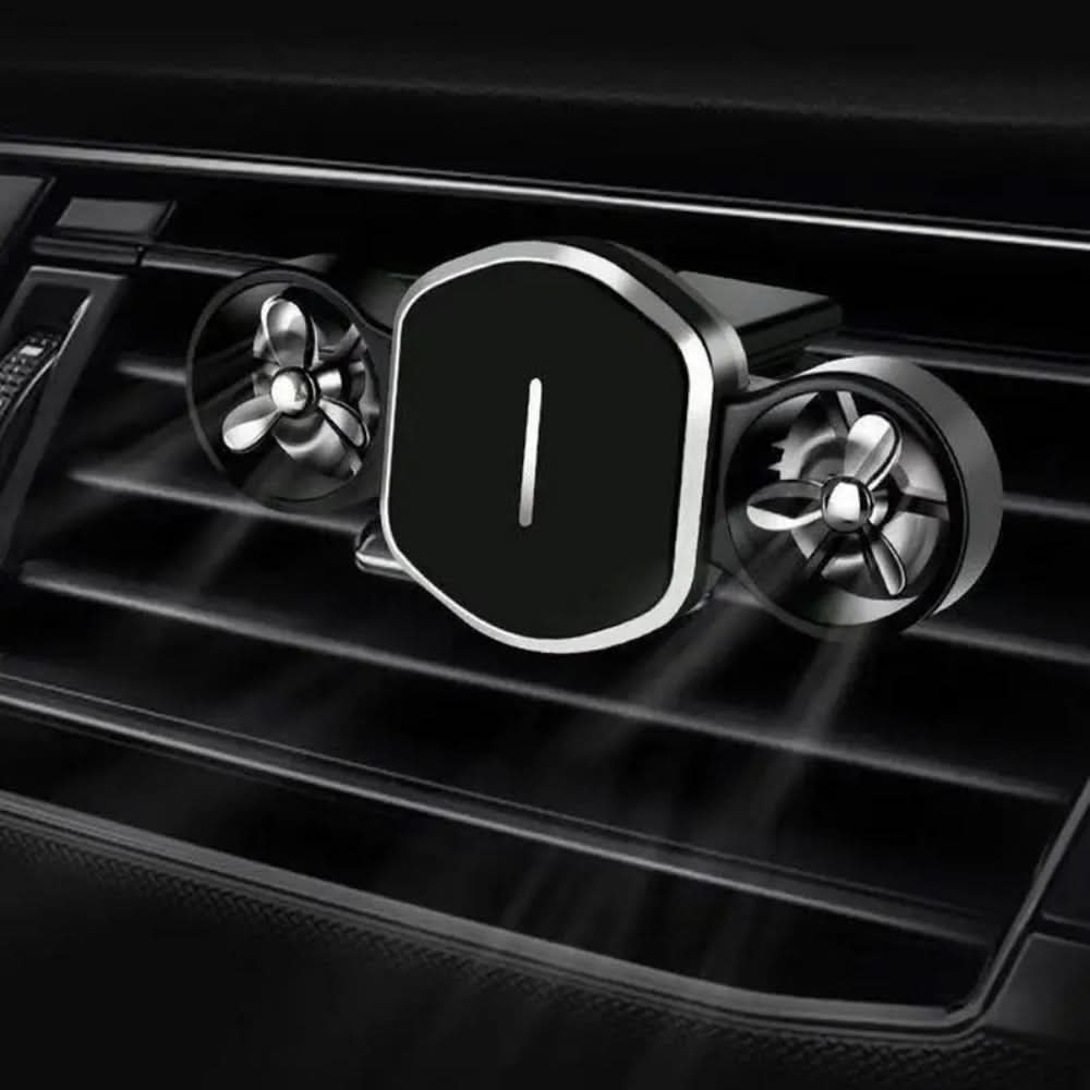 Mini Magnetic Car Phone Holder with Double-Turbo Air Vent & Heat Dissipation