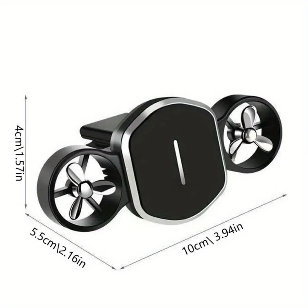 Mini Magnetic Car Phone Holder with Double-Turbo Air Vent & Heat Dissipation