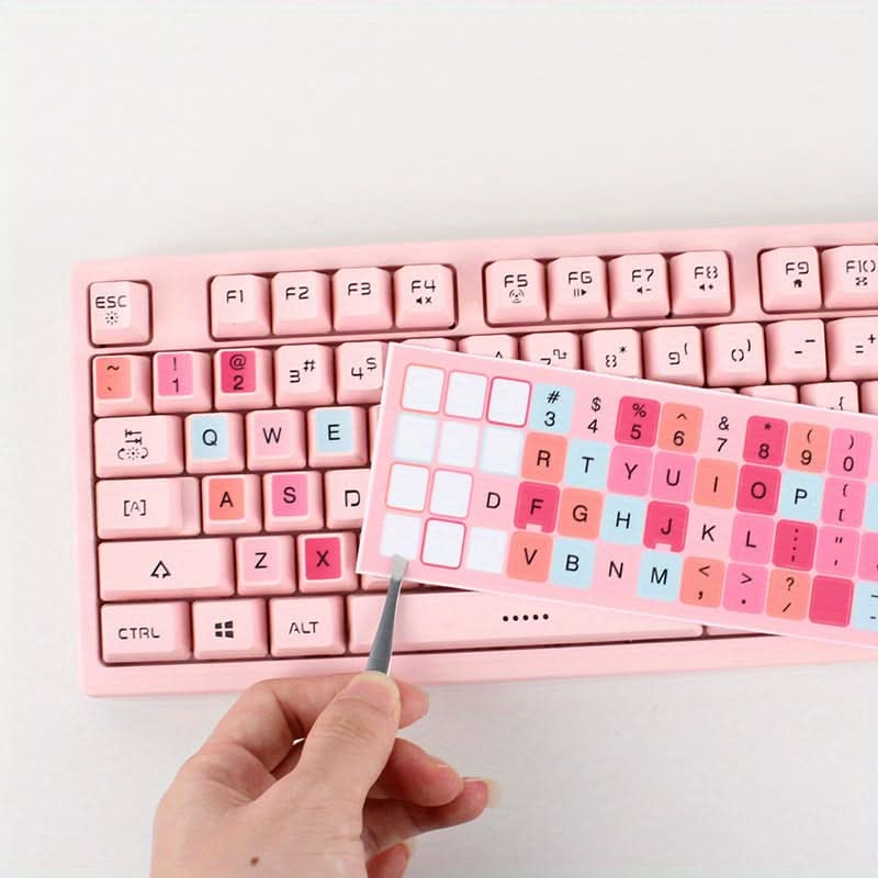 Vibrant Macaron Keyboard Stickers – Universal Letter Decals