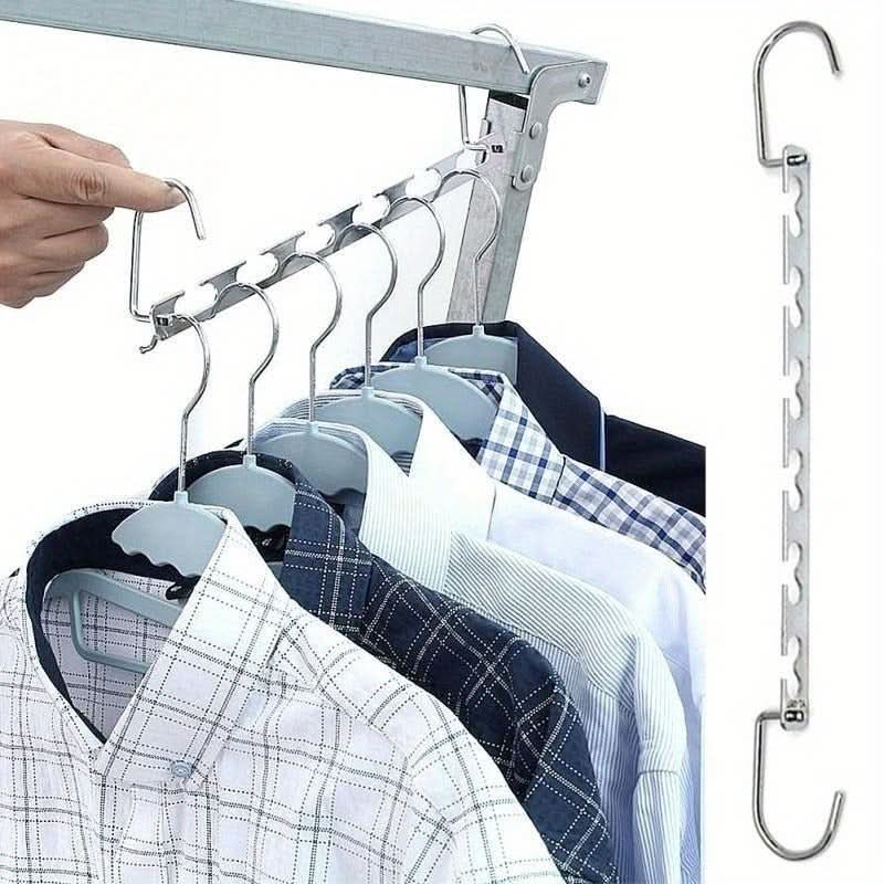Multi-Purpose Metal Hangers with Hook – 6-Hole Clothes Organizer