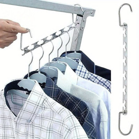 Multi-Purpose Metal Hangers with Hook – 6-Hole Clothes Organizer