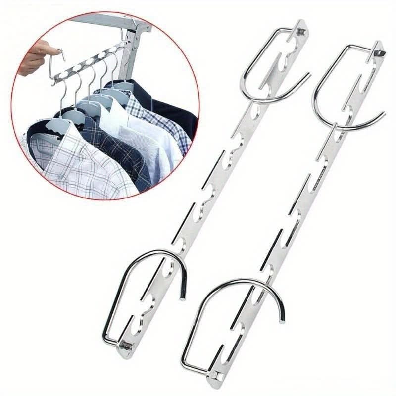 Multi-Purpose Metal Hangers with Hook – 6-Hole Clothes Organizer