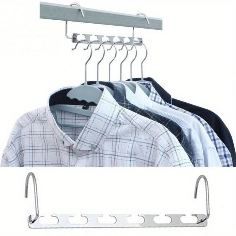 Multi-Purpose Metal Hangers with Hook – 6-Hole Clothes Organizer