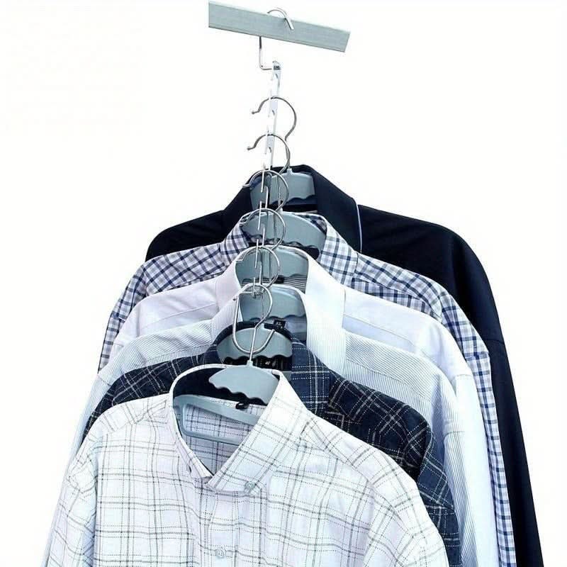 Multi-Purpose Metal Hangers with Hook – 6-Hole Clothes Organizer