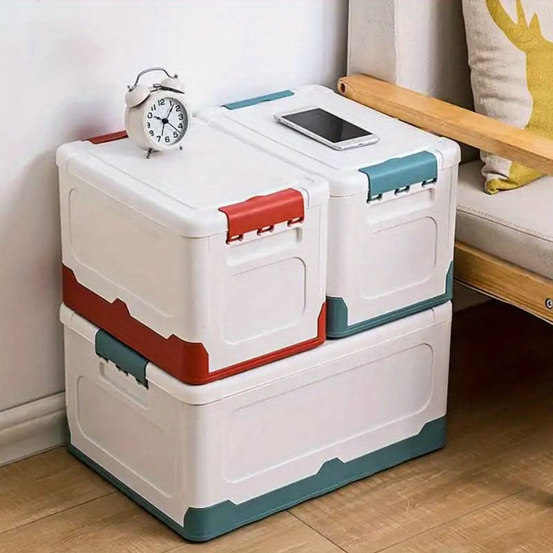Portable Foldable Plastic Storage Box with Handle