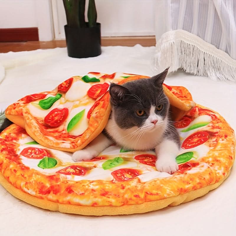 Whisker Wonderland Pizza Cat Bed & Mat