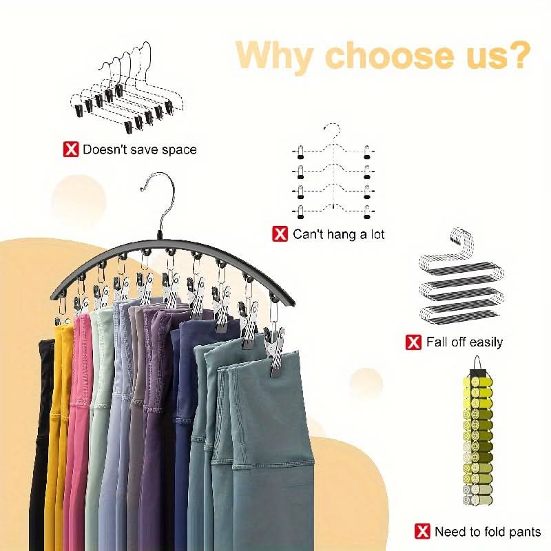Space-Saving Curved Hanger for Yoga Pants & Leggings – Closet Organizer
