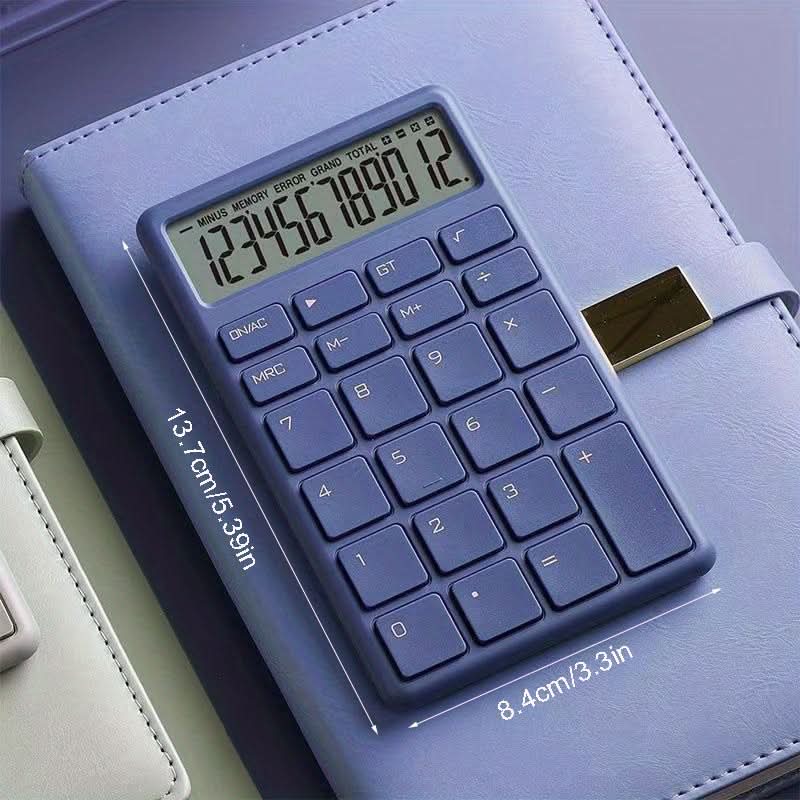 Compact Design Portable 12-Digit Desktop Calculator with Large Buttons